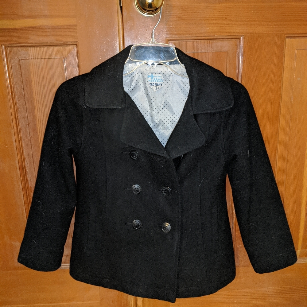 Old Navy girls black coat  sz med 8/10